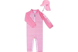 weVSwe Baby Boy Girl Swimsuit Toddler Bathing Suit UPF 50+ Rash Guard Infant Swimwear with Swim Hat Newborn-3 Years