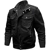 OAKVERVE Men’s Autumn Winter Military Style Fleece Lined Workwear Cotton Jacket Trendy Outerwear