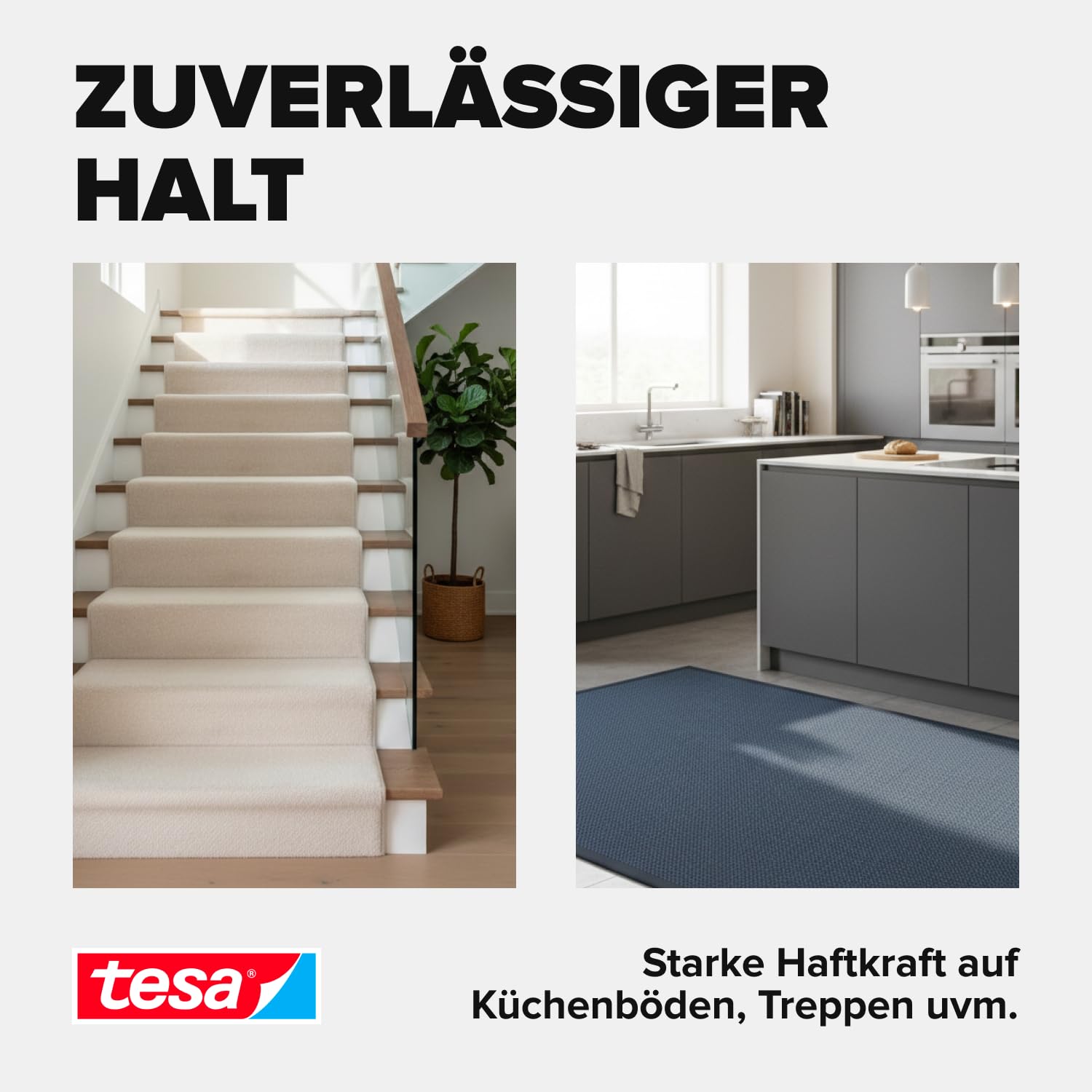 tesa Verlegeband extra stark klebend - Doppelseitiges Klebeband zum Verlegen von Teppich und PVC-Belag - doppelseitig klebend - 10 m x 50 mm 4