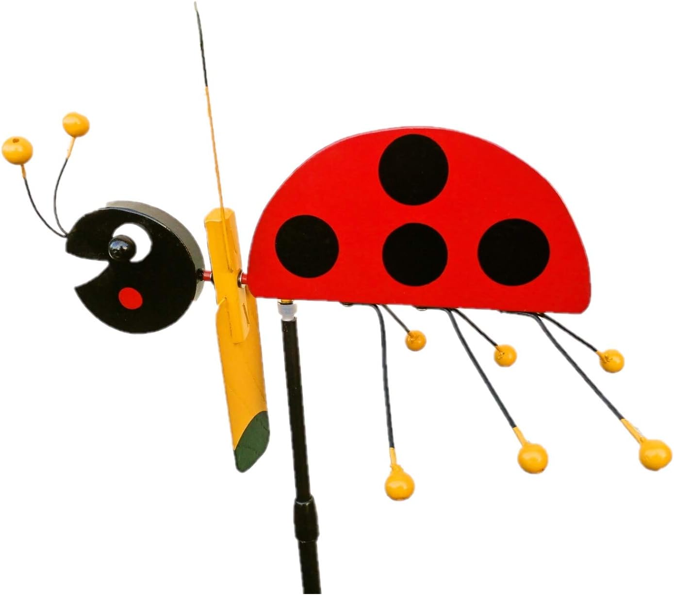 Amazon 手作り 羽根付き風見鶏 てんとうむし ガーデンオーナメント 置物