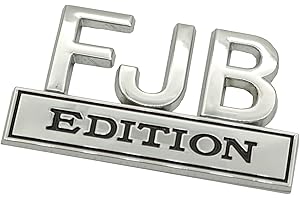 LYDVEGZ 2 Pack FJB Edition Emblem 3D Fender Badge Decal Car Truck Replacement for Universal Vehicle, Car, Truck, SUV Chrome Black