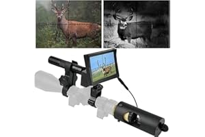 BESTSIGHT DIY Night Vision Scope,Quick Installation Barrle,5" Display Screen with 5w 850nm IR(Infrared Illuminator),View 218YARD/200m in Night,for 38-44mm Eyepiece Scope (Rifle Scope)