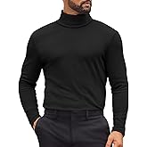COOFANDY Mens Turtleneck Shirts Slim Fit Shirt Tops Lightweight Pullover Thermal Sweater Casual Long Sleeve Shirt