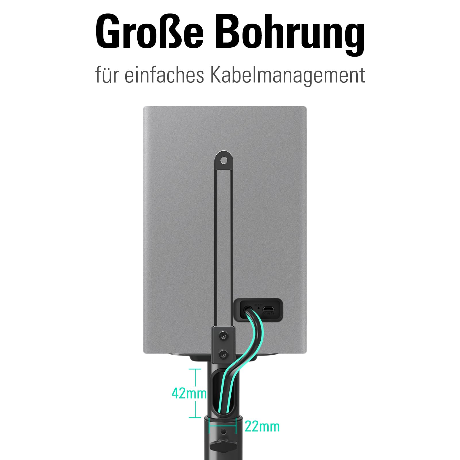 Mounting Dream Lautsprecherständer höhenverstellbar für Satelliten bis zu 5KG, 2er-Set Bodenständer 4