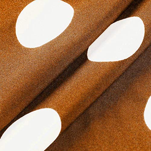 BODOAO Women's Polka Dot Printed Plus Size Dress Casual V-Neck Short-Sleeved Belt Dress