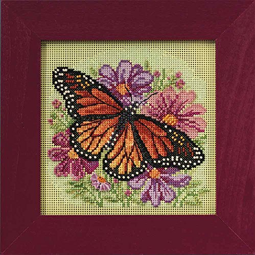 Winged Monarch Butterfly Beaded Counted Cross Stitch Kit Mill Hill 2015 Buttons & Beads Spring MH145105