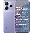 Xiaomi Redmi Note 14 5G + LTE (for Tmobile Mint Tello Global) (256GB + 8GB) 6.67" NFC 120Hz 108MP AI Triple Cam Unlocked Model 24094RAD4G Dual Sim (Lavender Purple)