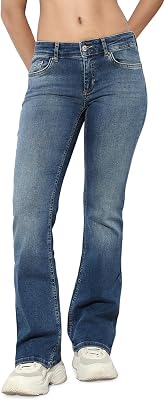 ONLBLUSH LW Flared DNM REA1303 Noos, Jeans Donna, Medium Blue Denim,