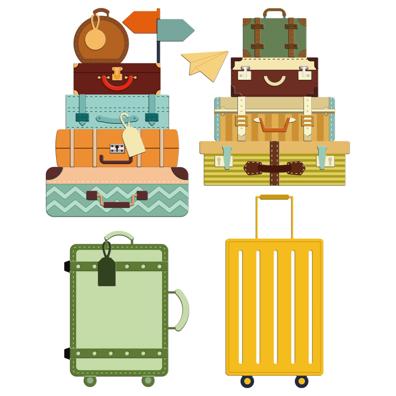 ORIGACH 11 Pcs Suitcase Metal Cutting Dies Luggage Handbag DIY Embossing Stencil Holidays Template Metal Cut Dies for DIY Scrapbooking Album Decorative Embossing Card Making