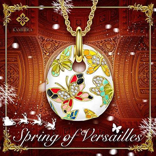 Kami Idea Donna Set di Gioielli Collana Orecchini Primavera di Versailles Smalto a Farfalla Cristalli di Preciosa Regali per Le Madri Gioielli per Compleanno Anniversario San Valentino Moglie Nonna