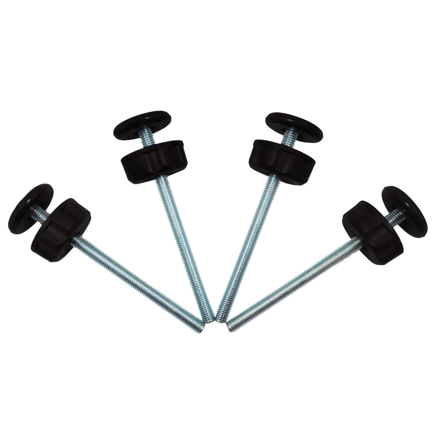 Baby Gate Guru Extra Long M8 (8mm) Spindle Rods for Pressure Mounted Gates Replacement Set - 4 Pack of M8 Spindle Screw Bolts for Baby and Pet Safety Gates - Choose Your Color (8mm, Black) — image 1