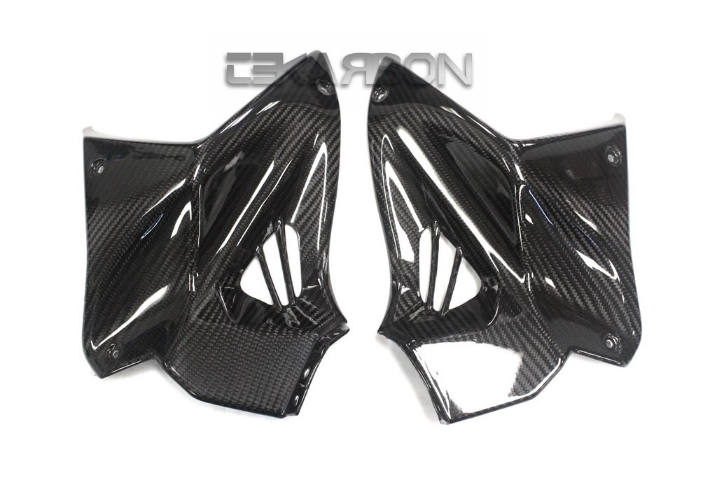 Tekarbon, Replacement for Front Side Tank Panels, Kawasaki H2 H2R (2015-2019), Carbon Fiber, 2x2 Twi