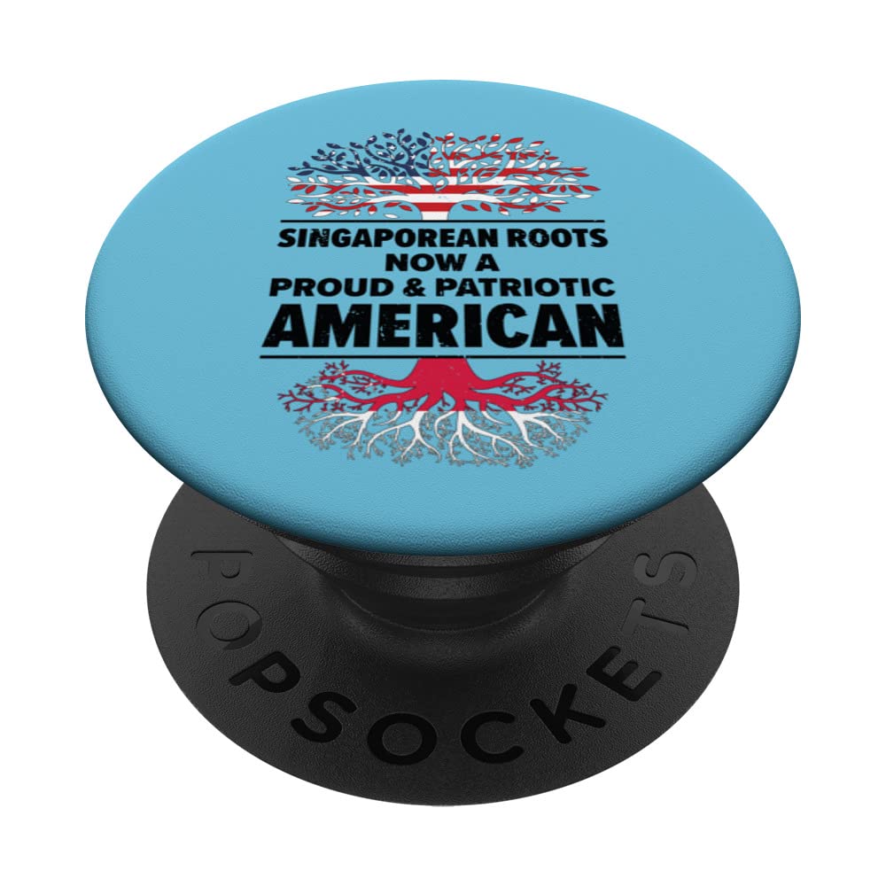 Singaporean American Patriot USA Grown Singapore US Flag PopSockets Swappable PopGrip