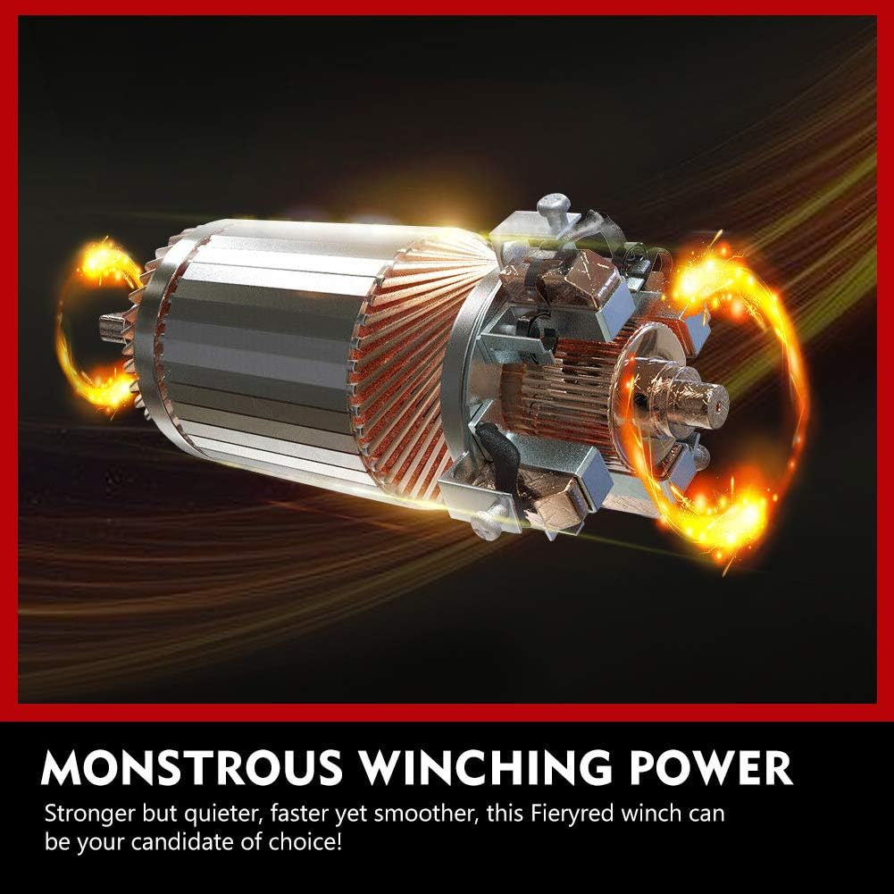 FIERYRED 12V 4500LBS Electric Synthetic Rope ATV Winch Kits for Towing ATV/UTV Off Road Trailer with Wireless Remote Control Mounting Bracket: Automotive