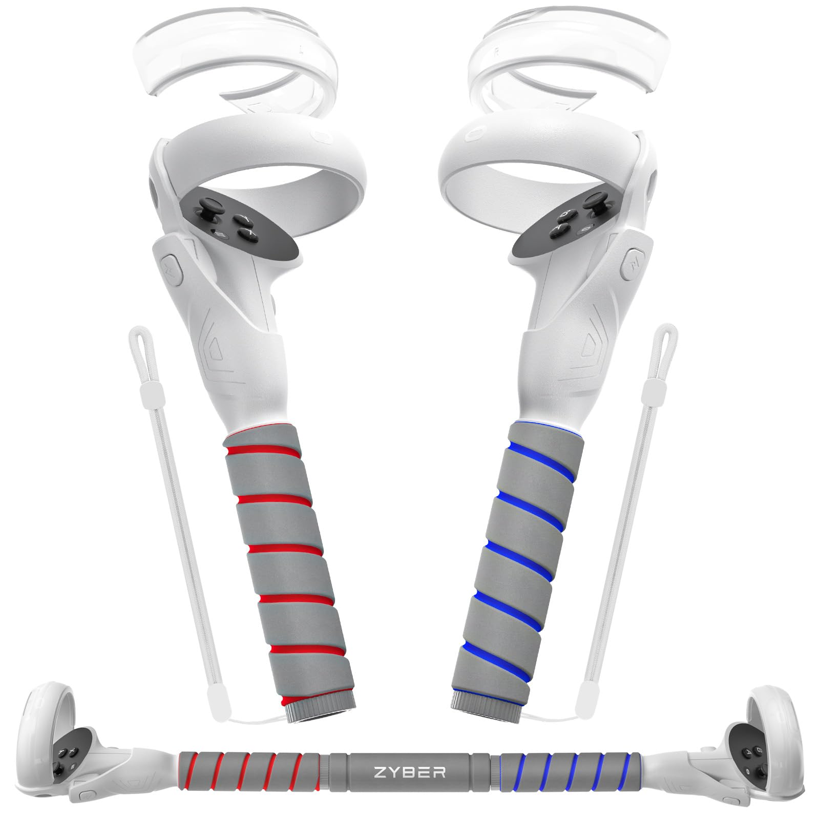 Photo 1 of Zybervr Handle Attachment for Meta Quest 2 Controller Accessories, Gorilla Tag Long Arms Grips for Quest 2 Beat Saber Golf Club