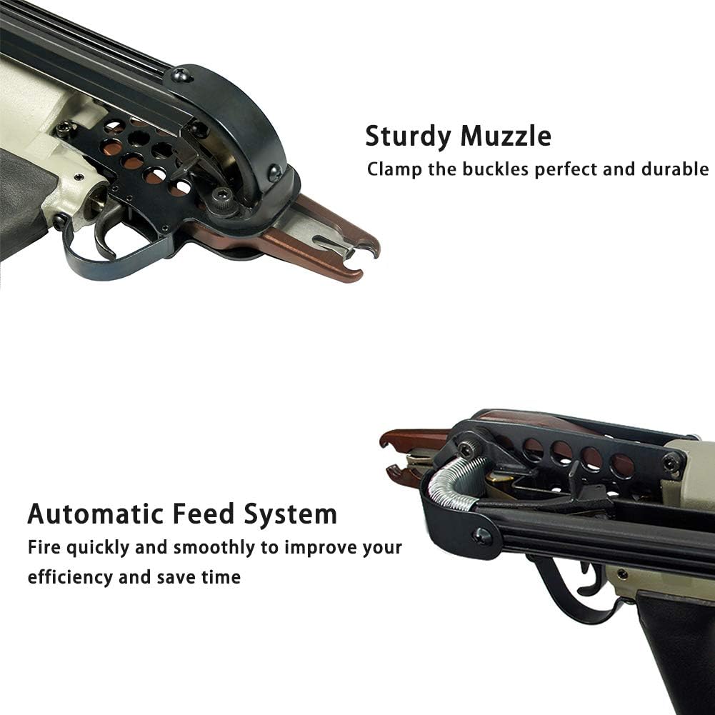 Woodpecker C-7EA 15 Gauge Pneumatic Hog Ring Gun, 19mm Crown, 7.0mm Closure Dia., Air Hog Ring Plier Tool, C-Type Plier - Image 4