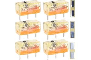 DKARDU 6 pcs Mouse Micro Switch TTC Dustproof Gold Mouse Switch 80 Million Click Button Gold Contactor with Metal Sticker for Razer Mouse for Apple for Mouse for Logitech Mouse