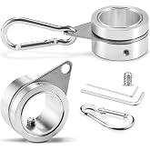 BONWIN 1" Flag Pole Rings, 2 Pcs Anti Wrap Flag Pole Clips Swivels, 360&deg; Rotating Flagpole Flag Mounting Rings, Aluminum Alloy Spinning Flag Pole Kit Parts for 0.75-1.02" Diameter (1 Inch, Silver)