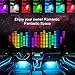 Carmoni 4pcs 60 LED Multi-color Remote Control Car LED Interior Lights - Atmosphere Neon Lights Kit with Sounds-activated