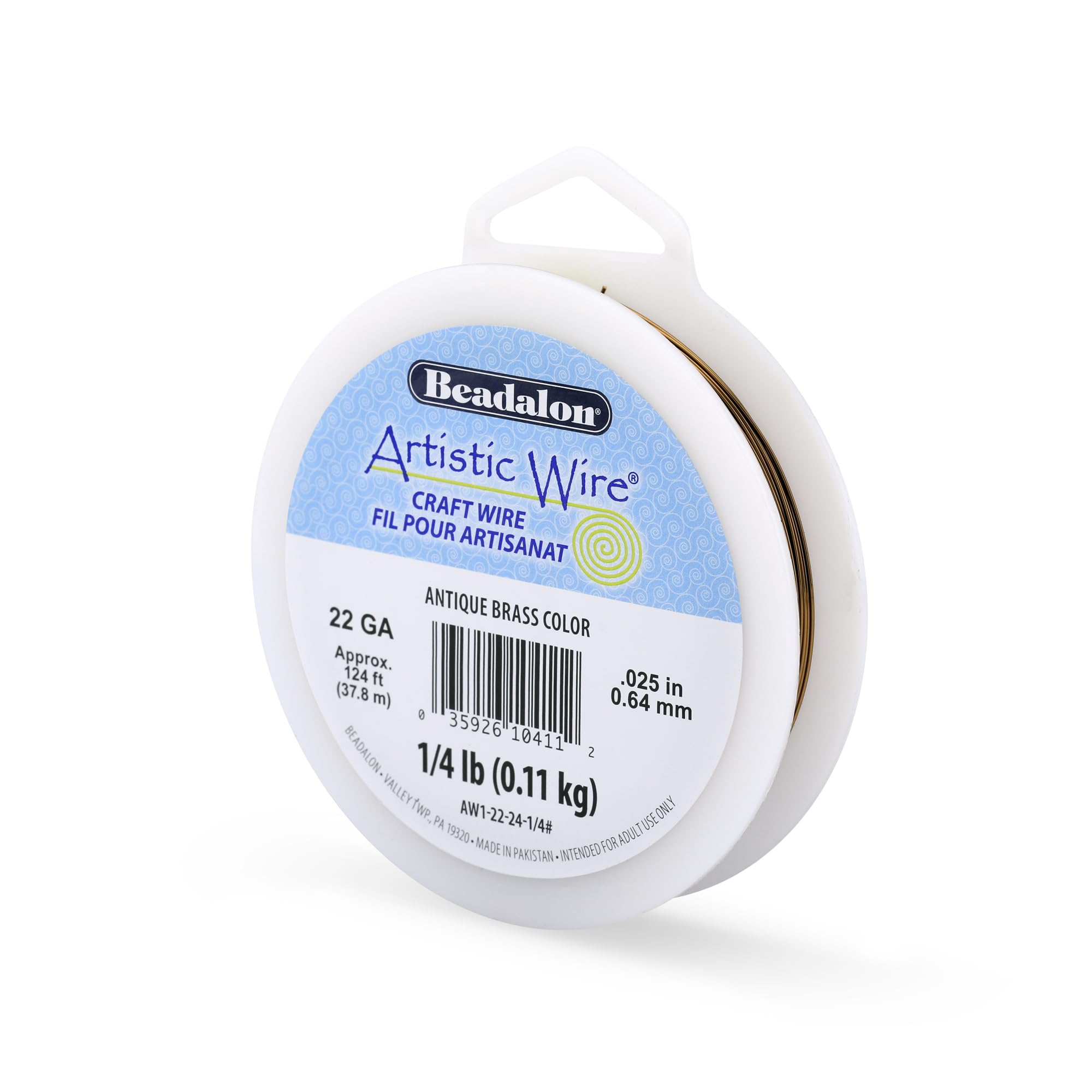 Artistic Wire Tarnish Resistant Copper Craft Wire, Antique Brass Color, 1/4 lb / .11 kg