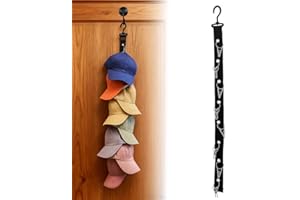 Hat Storage Holder with Clips,Black Caps Rack With Hook for Closet - Adjustable Baseball Cap Storage Holder, Space-Saving Org