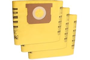 3 Pack 91964 Type D High Efficiency Vacuum Cleaner Bags Compatible with Shop-Vac All-Around Plus 4 Gallon Plus Wet / Dry Vac,