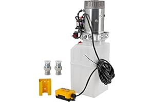 JaoRop 12V DC 6 Quart Double Acting Hydraulic Pump 3200 PSI Plastic Reservoir Hydraulic Pump Unit Fits for Dump Trailer Car Lifting Platforms