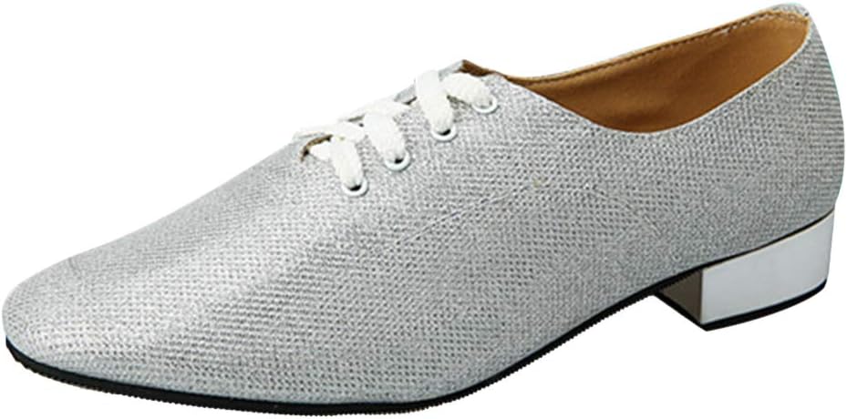 Men's Comfortable Leather Ballroom Latin Dance Shoes Full Rubber Sole Jazz Shoe
