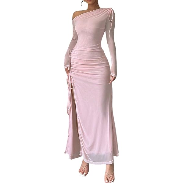 knee length dresses for ladies Momyknows Mesh Ruched Draped Halter Neck Backless Maternity Maxi Dress main image 1