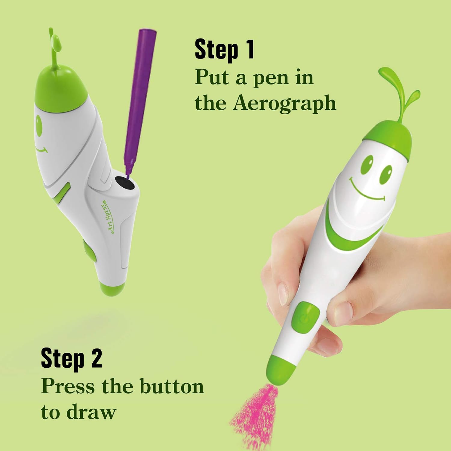 Gemgucar Watercolor Pen Set Electric Airbrush Spray Art Pen Coloured Markers for kids Painting Pens Water Coloring Drawing Magic Pen Educational Toy Gift: Office Products