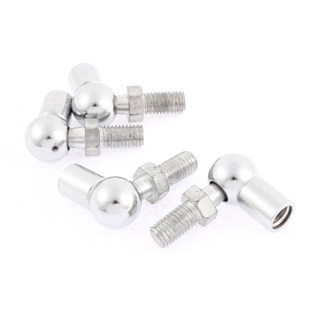 sourcingmap Rod End Ball Bearing with Stud, Right-Hand Female Thread M10x1.5mm and Right-Hand Male Thread M10x1.5mm, L-Shape Ball Socket Endfitting 4pcs