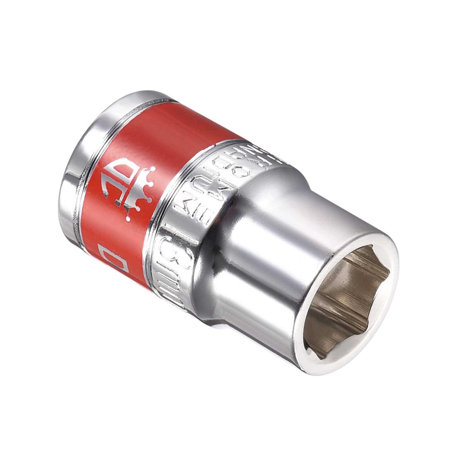 Kozelo 6 Point Shallow Socket - [1/2 Inch x 13mm] Square Drive for Car Mechanical Equipment Repair Use, CR-V Steel Metric Sizes with Red Band