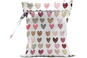 zcyxuuw Wet Bag, Wet Dry Bag, Wet Bag for Swimsuit, Travel, Beach, Pool, Diapers, Dirty Yoga Gym Clothes, Toiletries, Makeup Bag, Daycare Soiled Items, Waterproof Reusable Boho Heart