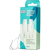 TePe Bridge and Implant Floss for Dental Implants, Bridges, and Braces, Dental Flossers, 30 Pieces