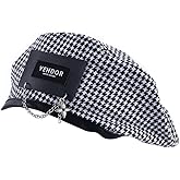 Leadigol Women's Black Houndstooth Plaid Beret, French Knit Beret Hat for Ladies, Adjustable Size S, Perfect for Winter, Spring, Autumn, Occasions like Weddings, Holidays, Birthdays