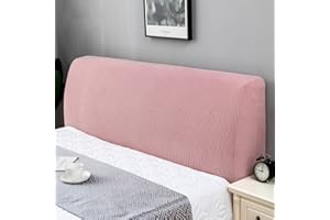 COVE YD Bed Headboard Slipcover, Stretch Bed Headboard Cover, Thick Fabric Solid Color Dustproof Bed Head Protector Cover, Washable Anti-Dirty Headboard Protector (Full/47-55", Pink)