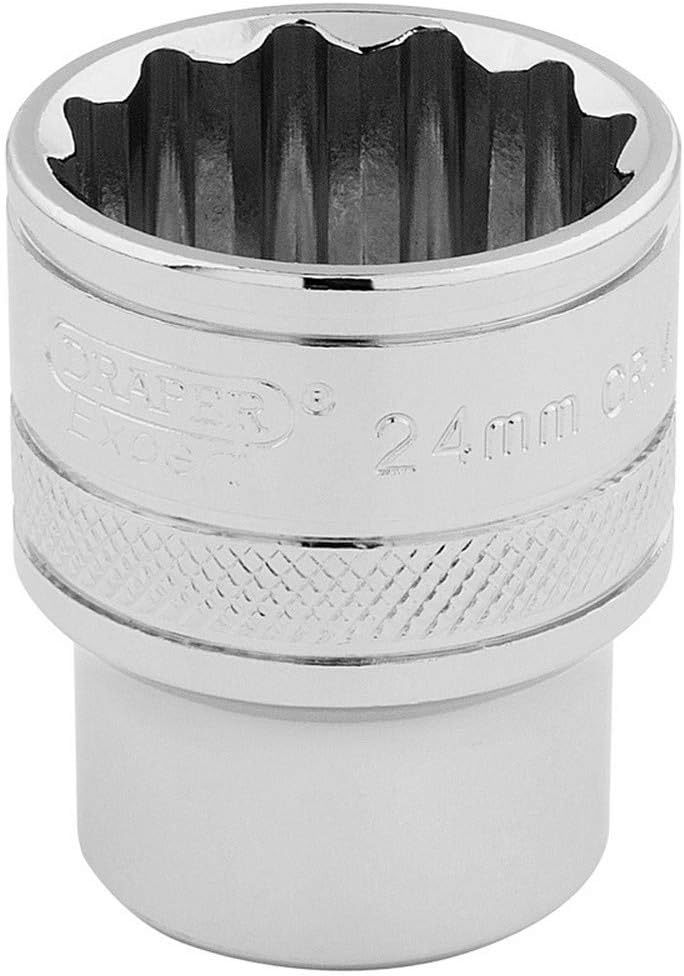 Draper Expert 1/2 inch 24mm Square Drive Socket 12 Point Hex