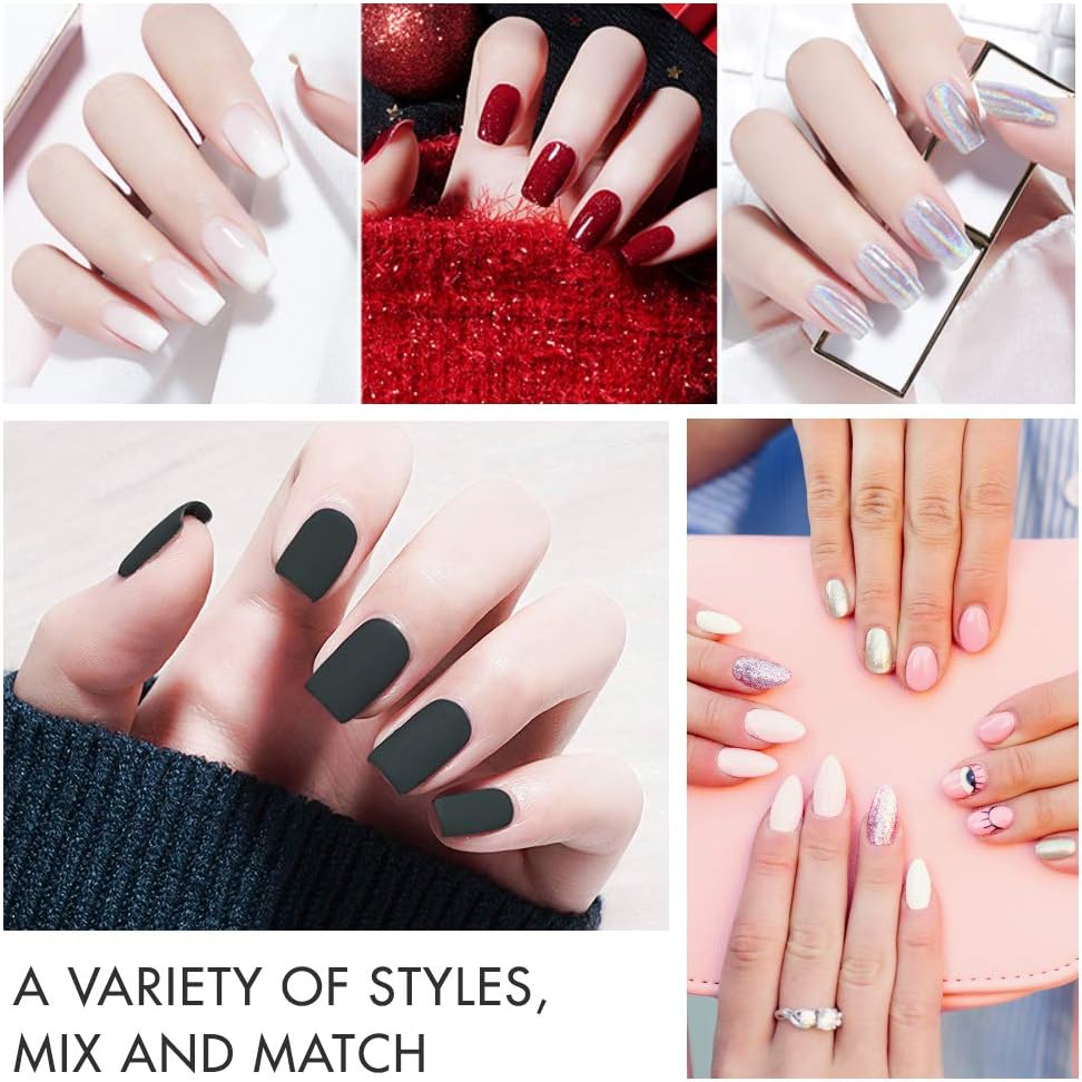 Gel Nail Polish Base and Top Coat - No Wipe Top Coat Matte & High Gloss Top Coat, UV/LED Soak Off Gel Nail Polish Kit for Home Nail DIY and Salon Use (3 x 15ml): Health & Personal Care