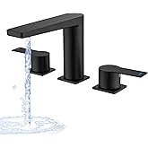 LUOGULIANG Bathtub Faucet Matte Black, 3 Hole High Flow Garden Tub Faucet Set, Roman Tub Faucet with 2 Handle