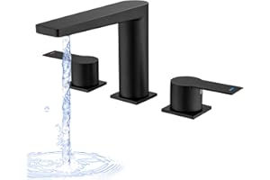 LUOGULIANG Bathtub Faucet Matte Black, 3 Hole High Flow Garden Tub Faucet Set, Roman Tub Faucet with 2 Handle