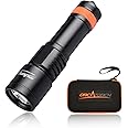 ORCATORCH D700 1700 Lumens Dive Light Torch Mechanical Head Twist ON/Off Professional Underwater Submersible Flashlight, IP68 Waterproof, for Scuba Divers Technical Wreck Deep Sea Diving