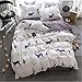 ZHIMIAN Reversible 3 Piece Christmas Bedding and Forest Printed Duvet Cover Set with Zipper Closure(1 Duvet Cover + 2 Pillow Shams),120GSM,Ultra Soft(King,White and Purple)