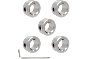 AKKACM 5/16"(8mm) Bore Shaft Collars,Solid Steel Style Zinc Plated Set Screw Lock Collar, T8 Lead Screw Lock Ring for 3D Printer CNC Parts (5)