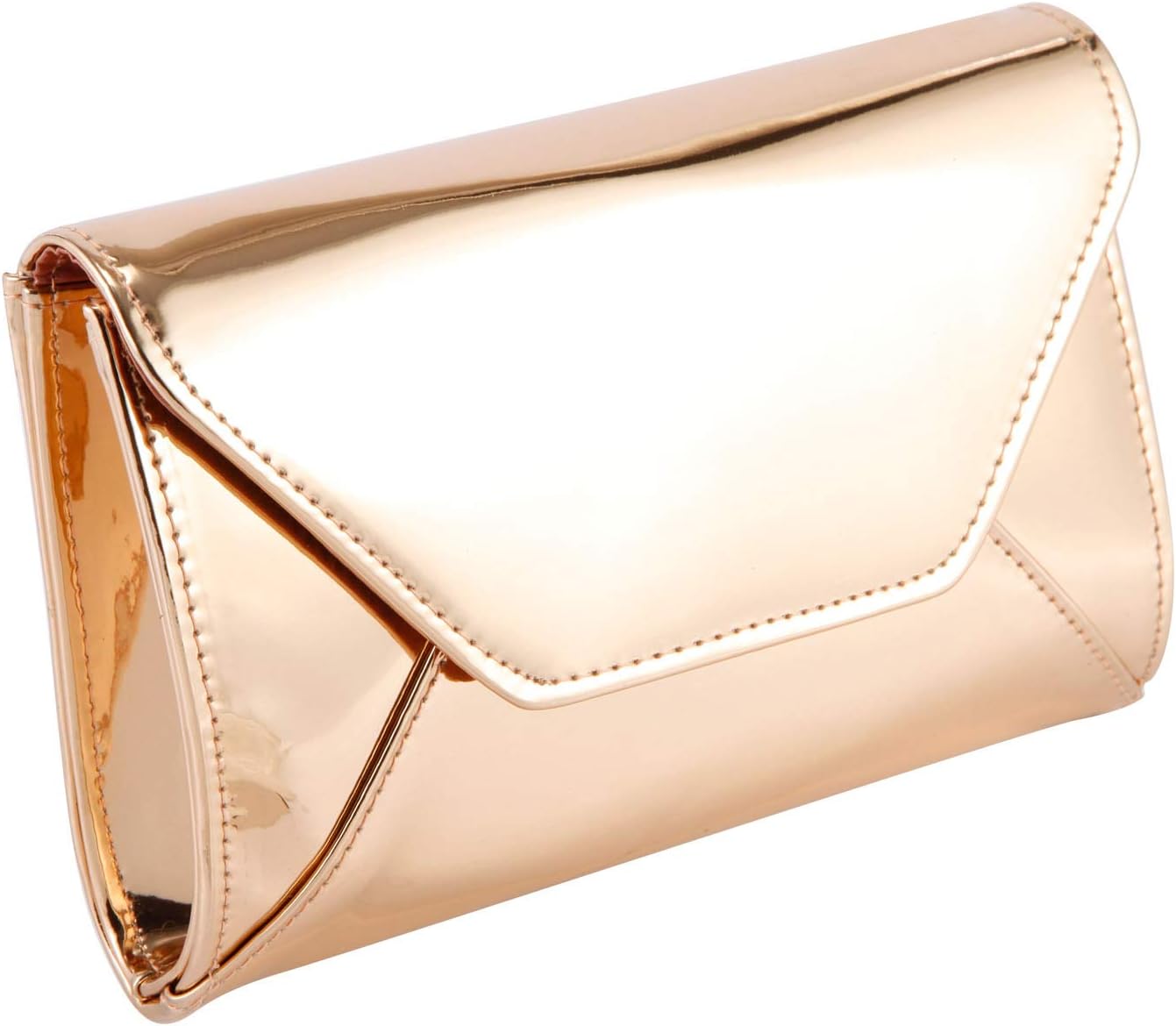 SurePromise Metallic Women Clutch Bag Envelope Patent PU Wedding Prom Evening Shoulder Bags Purse