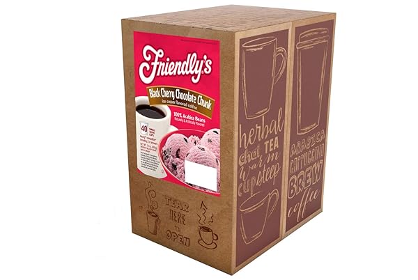 FRIENDLY’S COFFEE PODS, CHERRY CHOCOLATE ICE CREAM FLAVORED FOR KEURIG K CUP BREWERS, BLACK CHERRY CHOCOLATE CHUNK, 40 COUNT (PACK OF 1)