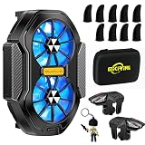 14 in 1 Mobile Phone Dual Cooler with LED Light, Cell Phone Cooling Fan Radiator, 2pcs L2R2 Mobile Game Controller Triggers for PUBG/Fortnite/Call of Duty w/ 9pcs Finger Gloves Sleeves