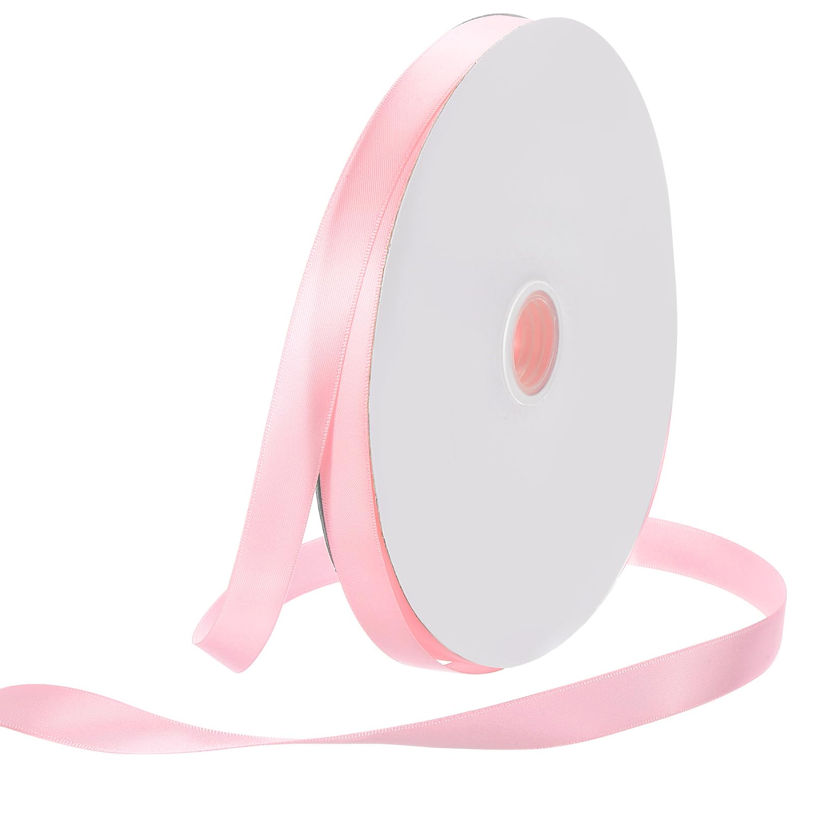 Rebower 15mm Satin Ribbon 91m Thick Double Face Grosgrain Silk Ribbon, [for Gift Wrapping, Hair Bows, Wedding, Cake, Flower] - 100 Yard/300ft/ Coral Pink