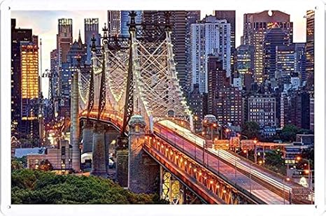 Amazon クイーンズボロ橋nycのティンサイン 金属看板 ポスター Tin Sign Metal Poster Of Queensboro Bridge Nyc インテリア オンライン通販