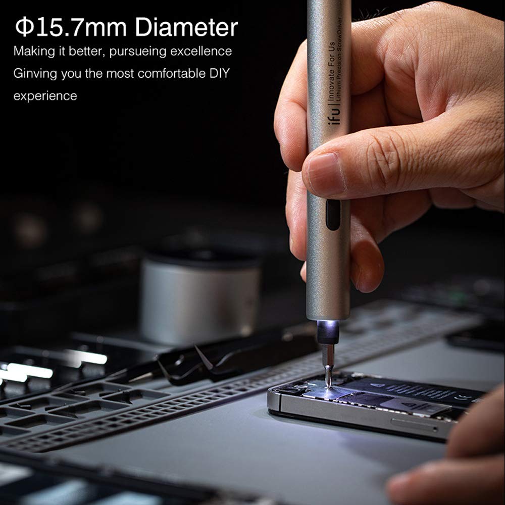 IFU 23 in 1 upgrade Lithium Precision Screwdriver With LED Light And Magnetic Mat, Electric Screwdriver Rechargeable Repair Tool kits For Most Electronics Devices