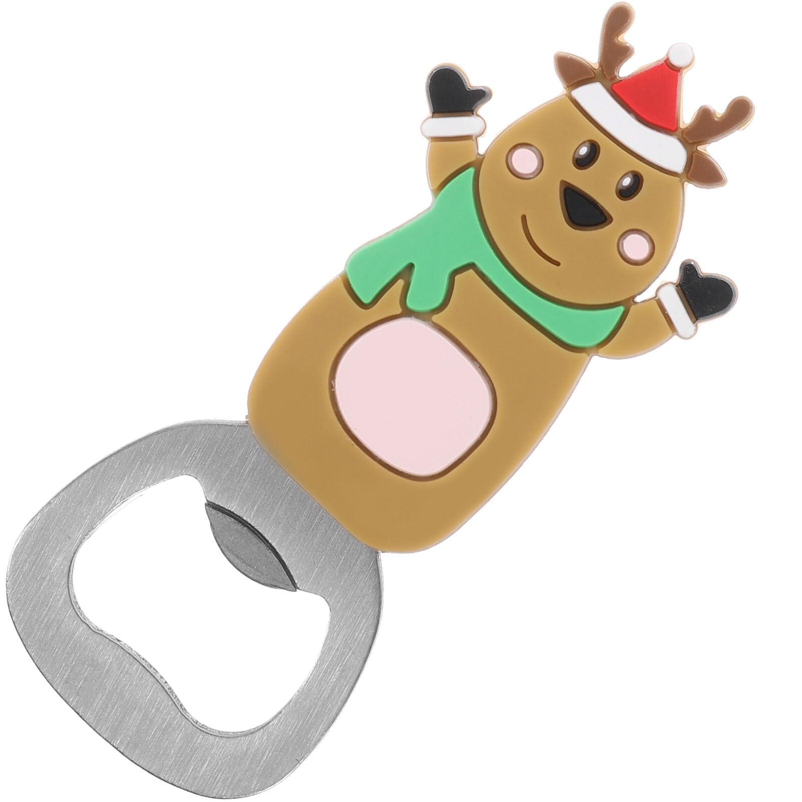 Kichvoe Christmas Bottle Opener Reindeer Beer Bottle Opener Xmas Bottle Opener Kitchen Tool Christmas Holiday Supplies Winter Theme Party Favor